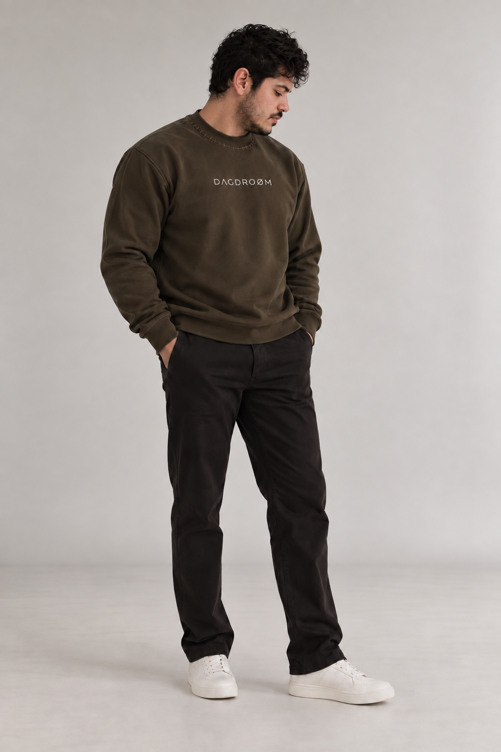 Pamuklu imza sweatshirt — Deep Umber — ön görünüm | Dagdroøm